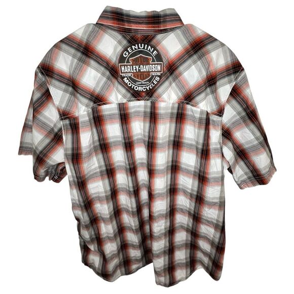 Harley Davidson Button Up Short Sleeve Shirt With Genuine Oil Patches - Picture 5 of 7